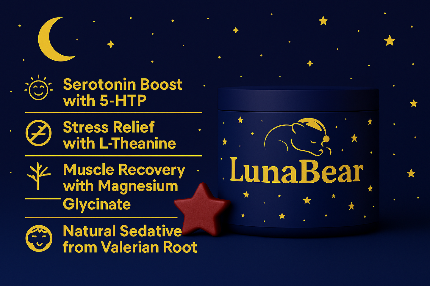 LunaBear™ Melatonin-Free Sleep Gummies